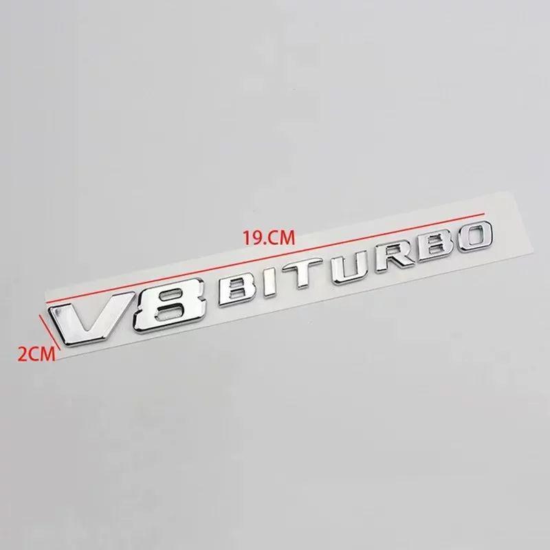 Совместимые боковые шильдики Mercedes-Benz V8 BITURBO для C63, G63, S65, V12 Turbocharged Эмблемы-буквы на крыло.