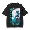 2026 Hot Sale Summer Japanese Anime Hatsune Miku Vintage Washed T Shirt Men Women Oversized Streetwear Graphic Tees Casual Cotton Tops Short Sleeve