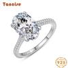 Tancise Classic 925 Sterling Silver Zircon Ring Ladies Jewelry Wedding Promise Party Gift