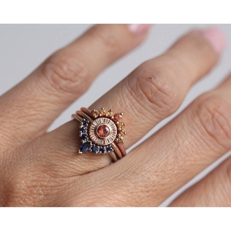 Красивый геометрический свадебный набор из розового золота, идеально подходящий для подарков на помолвку