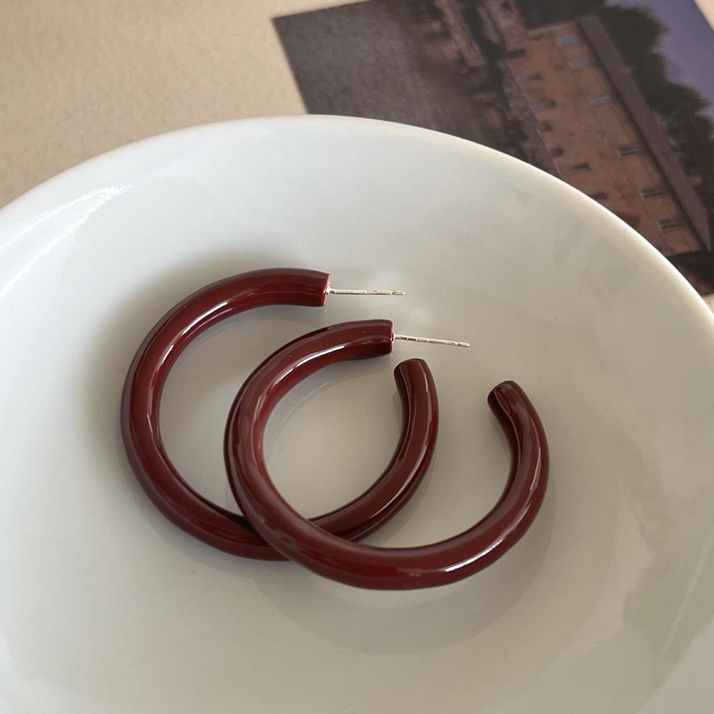 Разноцветные серьги, акриловые геометрические круглые серьги в форме буквы С, модные модные серьги.