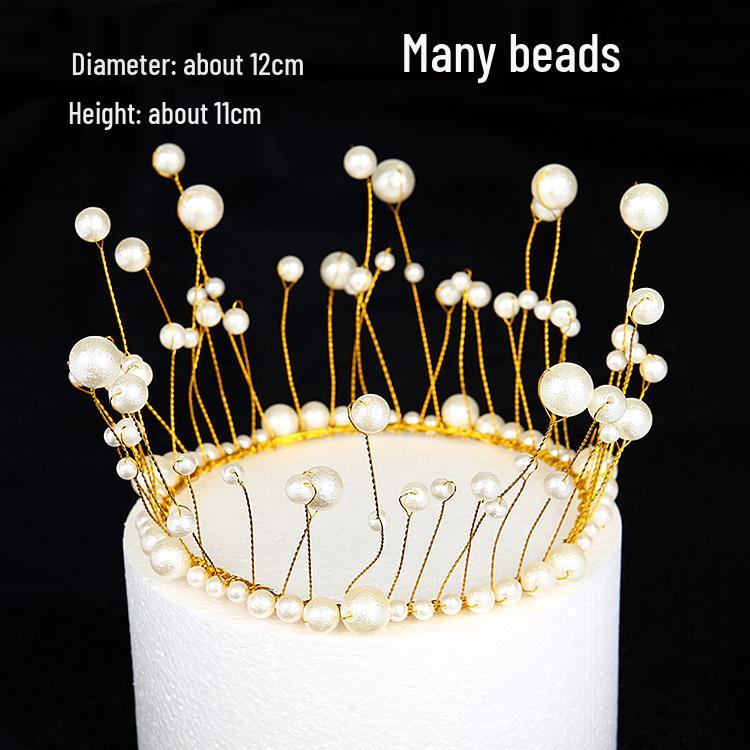 Pearl Crown Bride Cake Topper for Valentine's, Birthday, and Wedding Decor