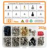 228/280/300/332/360PCS M3 Computer Golden Motherboard Riser Silver Screws Red Washers Set Security Screws