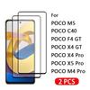 2 шт. для POCO M5 M5S стекло полностью изогнутая крышка Защитная пленка для экрана закаленное стекло для POCO X4 X5 Pro F4 GT 4G 5G