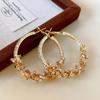 Серьги-кольца из золота с измельченным серебряным цирконом серьги Европейский и американский дизайн серег нишевые