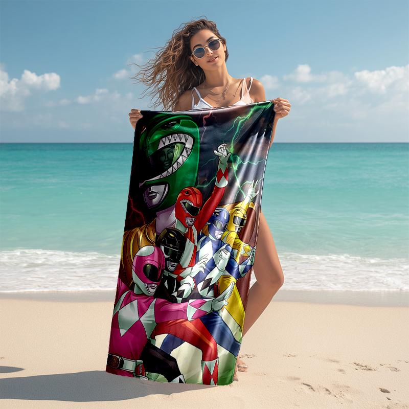 1pc Mighty Morphin Power Rangers1 Beach Towel, Comfortable and Thick, and Swimming/Bath/Picnic/Camping Towel, Suitable for Seaside Beaches