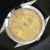 VINTAGE HAND-WINDING SWISS MENS REFURBISHED GOLDEN COLOR DIAL WATCH A438518-2 R131a-a438518