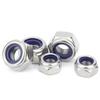 10pcs Hex Nylon Locknut 304 Stainless Steel Insert Lock Nut Durable Self-locking Nut  Fastener