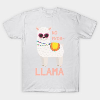 Футболка женская No Prob Llama Funny Llama Harajuku Print Kawaii футболка летняя женская футболка с коротким рукавом топ футболка