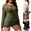 Women's Knit Sweater Round Neck Love Beach Coverup Vacation Solid Women's Knit Color