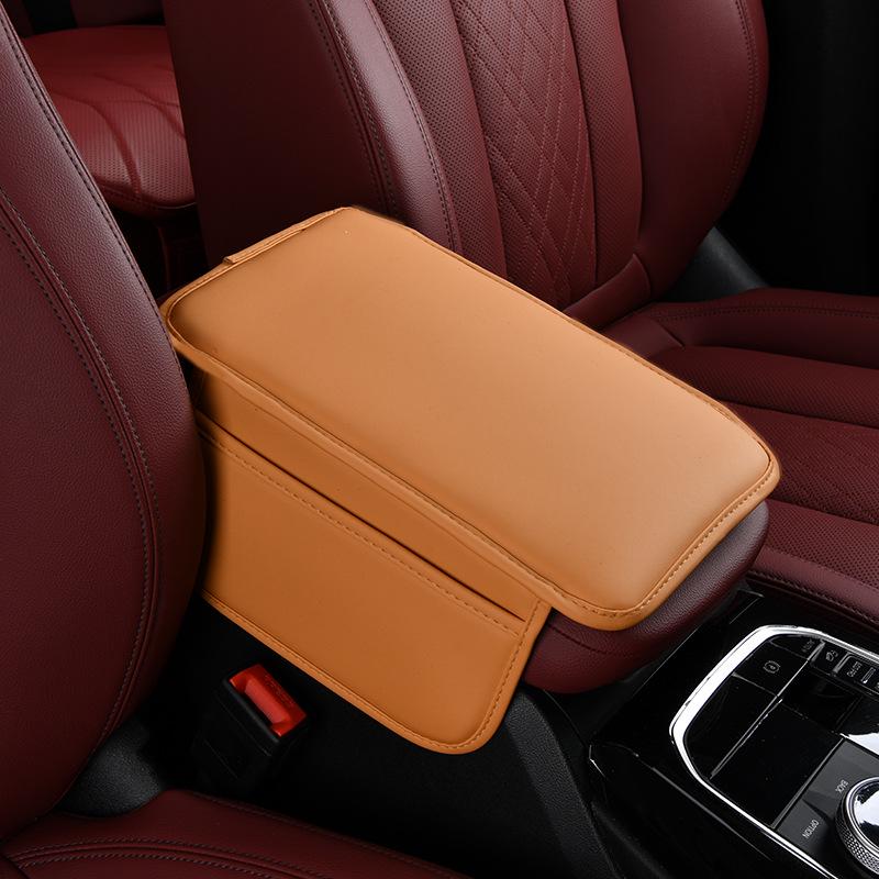 Universal Car Armrest Box Pad with Storage Pockets - Upgrade for Central Console Protection