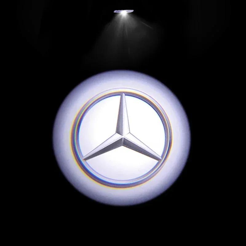 2 шт. Автомобильная подсветка дверей с логотипом Эмблема Для Mercedes Benz Класса A C E GLC GLA GLE GLB W177 W205 W212 W213 X253 X156 W166 X247