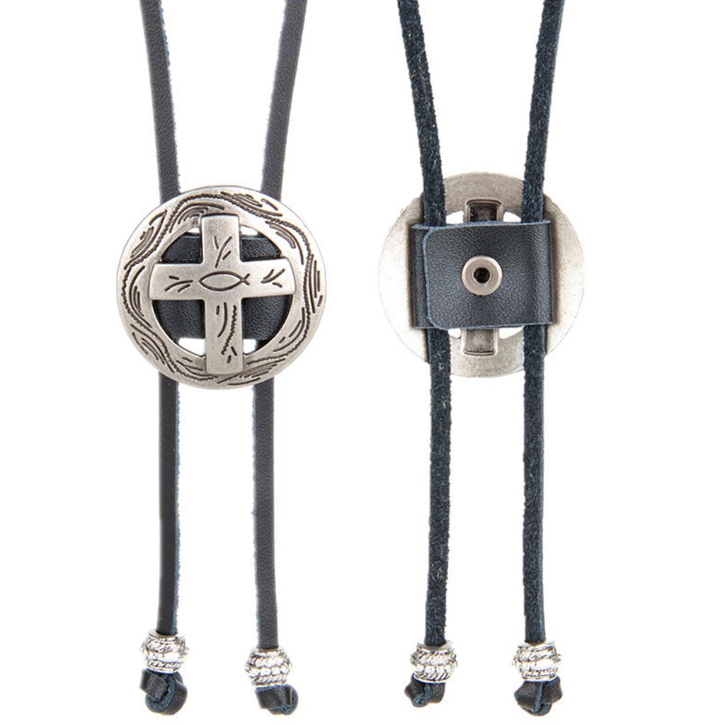 Винтажный западный ковбойский галстук-боло с подвеской-крестом, галстук, панк-ожерелье, аксессуар для костюма, американский галстук-боло, западный