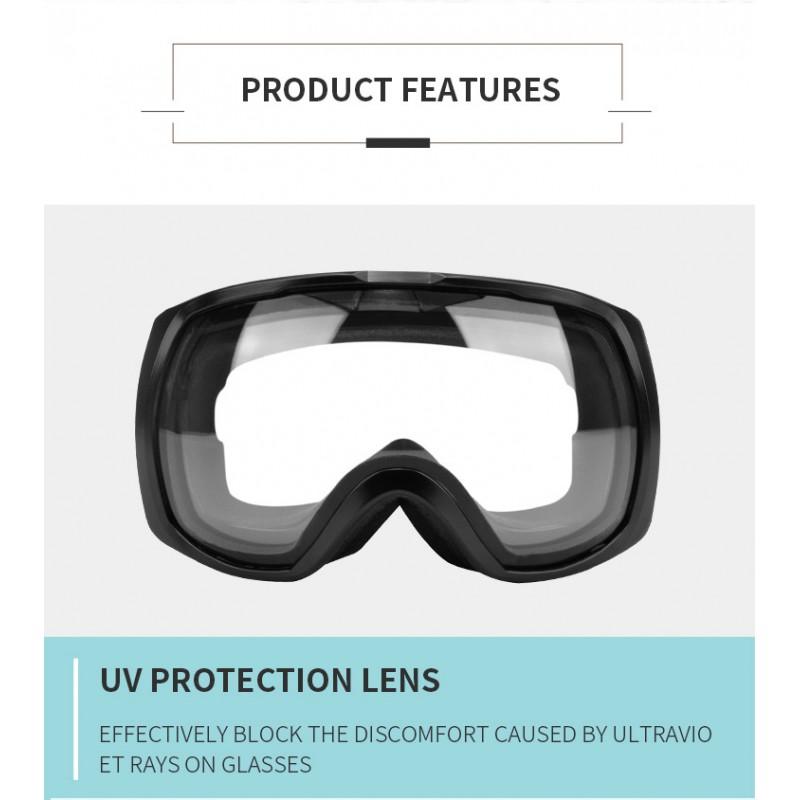Double-Layer Ski Goggles Adults Anti-Fog Windproof Snow Sports Eyewear With Prescription Lens Compatibility