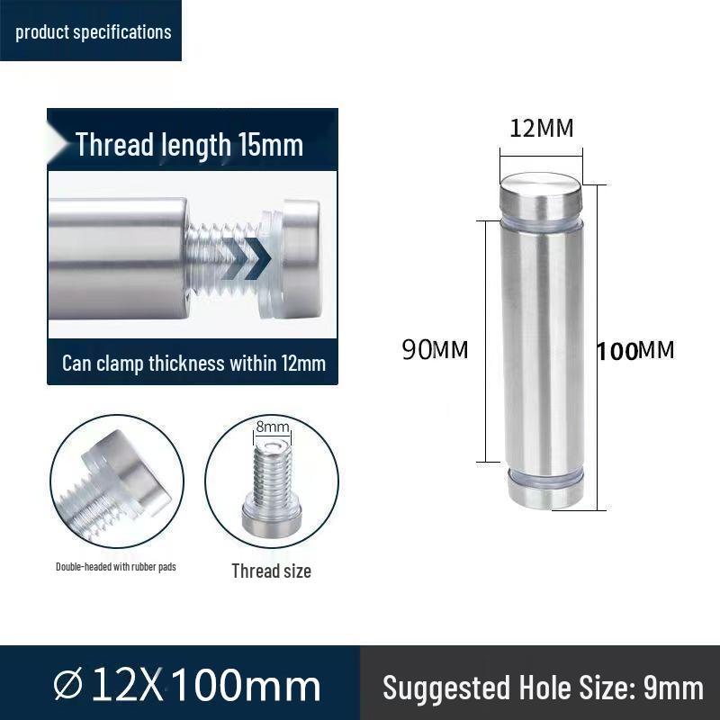 Stainless Steel Double-Headed Nail for Acrylic and Glass Clamping