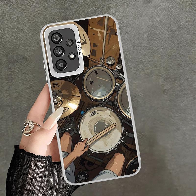 Drum Set Rock Music Soft Phone Case for Samsung A17 A16 A15 A14 A13 A57 A56 A55 A54 A53 A37 A36 A35 A34 A33 A26 A25 A24 A23 A52