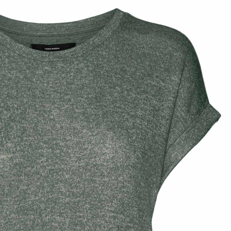 Женская однотонная футболка с круглым вырезом и короткими рукавами VERO MODA