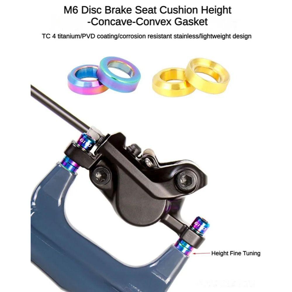 4 шт./компл. PVD-покрытие Проставка суппорта дискового тормоза Разноцветная Проставка монтажного болта MTB Шайба M6