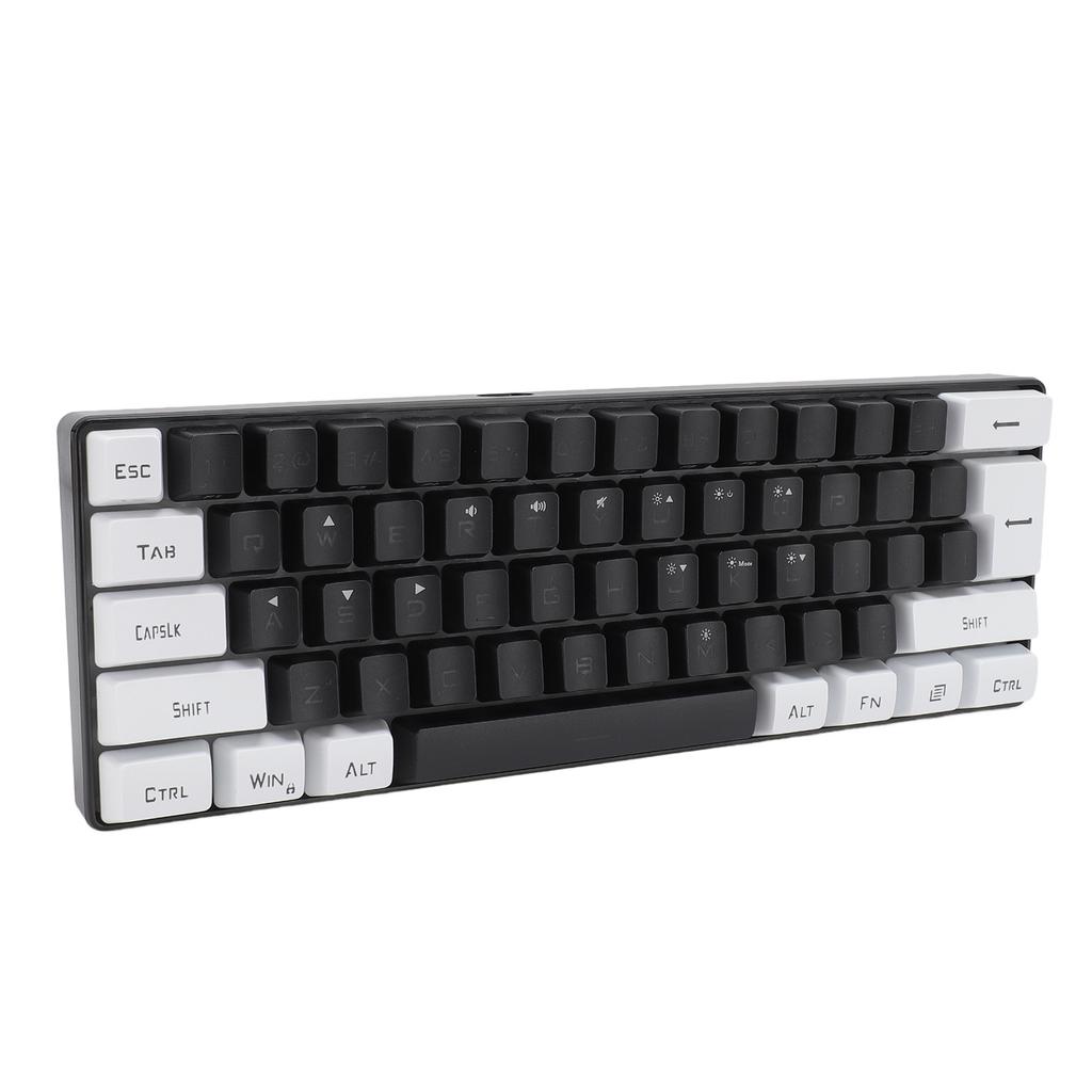 Игровая клавиатура USB 61 клавиша RGB-подсветка Эргономичная контрастная расцветка ABS кейкапы Проводная клавиатура для настольного компьютера, ноутбука, путешествий