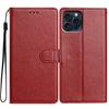 For iPhone 16 Pro Leather Phone Case Wallet Stand Cover with Handy Strap
