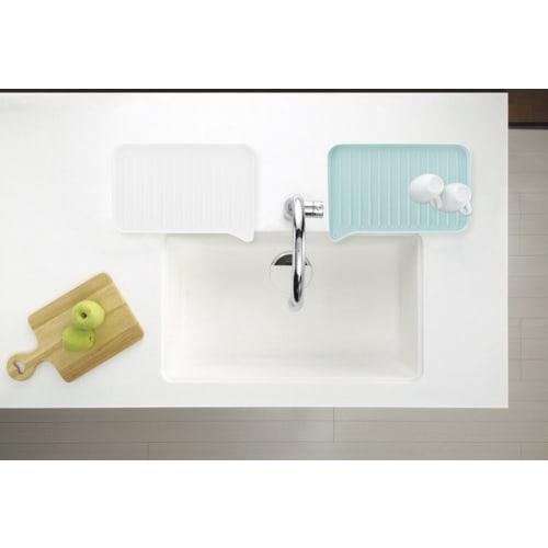 Richell Plastic Draining Tray, White, 41 x 28 x 5 cm, Shelly, Small, with Drainage Tray Stopcock, Reversible, Antibacterial