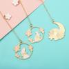 1Pcs Cute Rabbit Bookmark Metal Hollow Book Page Pagination Exquisite Book Clip Portable Book Page Marker