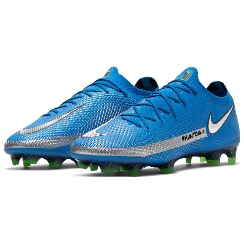 Nike Phantom GT Elite FG 'Photo Blue' (Unisex) Photo Blue / Rage Green / Metallic Silver Soccer Shoes CK8439 400