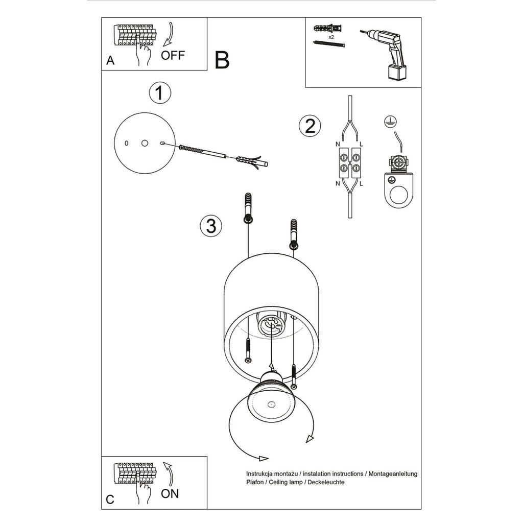 Orbis 1 anthracite ceiling lamp