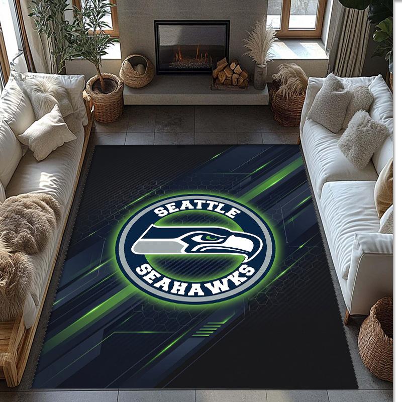 Seattle Seahawks Crystal Velvet Carpet Soft Anti?Slip Floor Mat Comfortable Home Living Room Bedroom Decor Rug