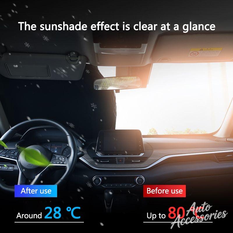 DZVA4 Car Sun Visor Folding Sunscreen Front Windshield Cover For BMW M E34 E36 E60 E90 E46 F10 F20 X5 M3 M5 M6 E71 Accessories sticker