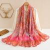 Silk scarf women's new beach silk scarf sunscreen large shawl yarn Sanya seaside shawl scarf summer