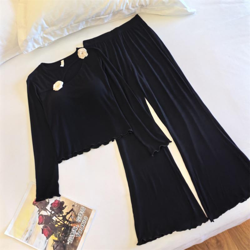 Высококачественный корейский женский комплект для дома из модального хлопка на весну и осень с дизайном розы и нагрудником