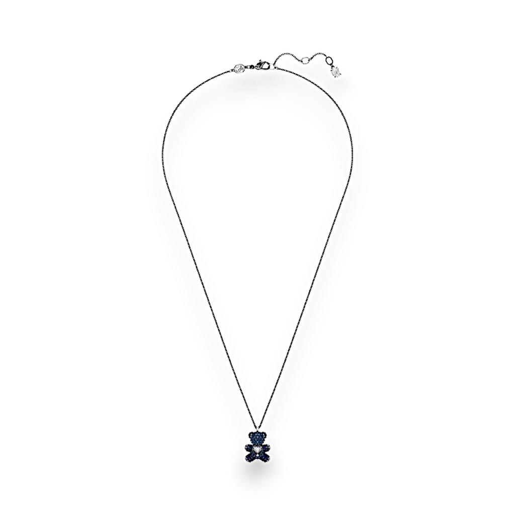 Swarovski Синее Длинное Ожерелье с Медвежонком и Сердцем 5729822 – Очаровательное Украшение для Игривого и Элегантного Образа