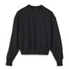 Ft Crew Sweat Solid Color Round Neck Pullover Sweatshirt Women Sweatshirt Black 50-IV5567