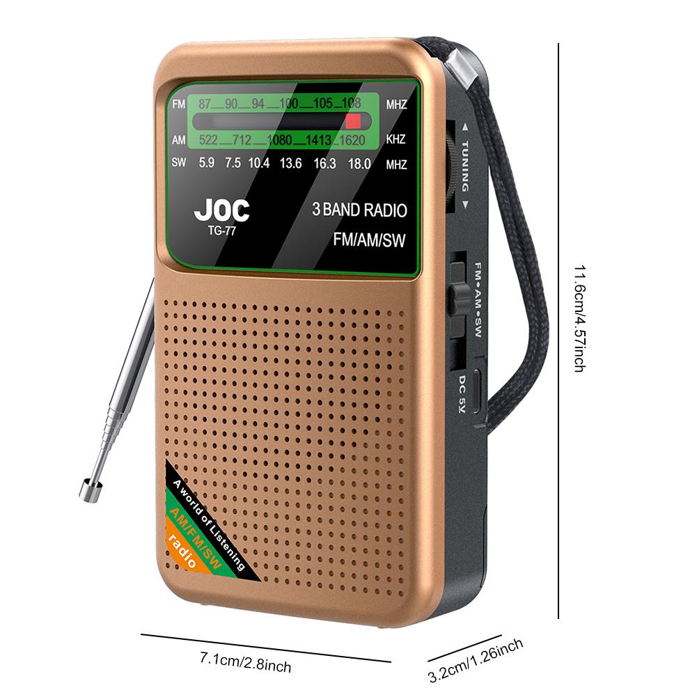 Мини Радио Полного Диапазона Автопоиск FM AM SW Перезаряжаемое Радио на Батарейках с HD Дисплеем Карманные Радиоприемники