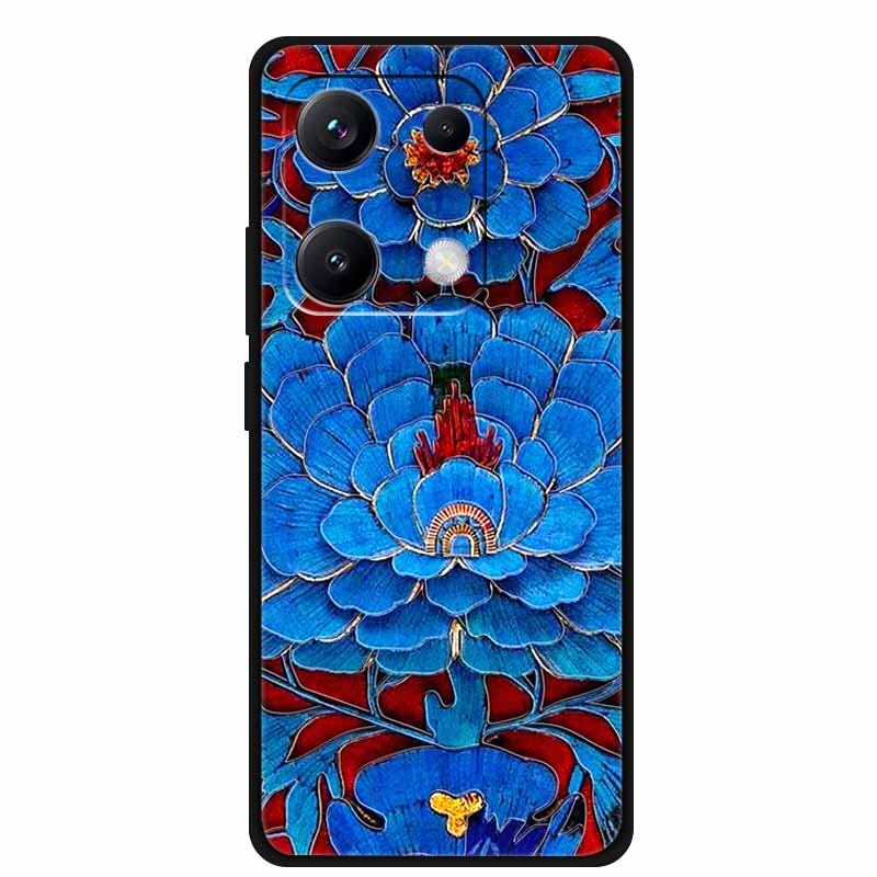 3D Emboss Case For Xiaomi Redmi Note 14S Phone Case 14 S Relief Flower Silicone Soft Back Cover Coque For Redmi Note 14S 4G Case