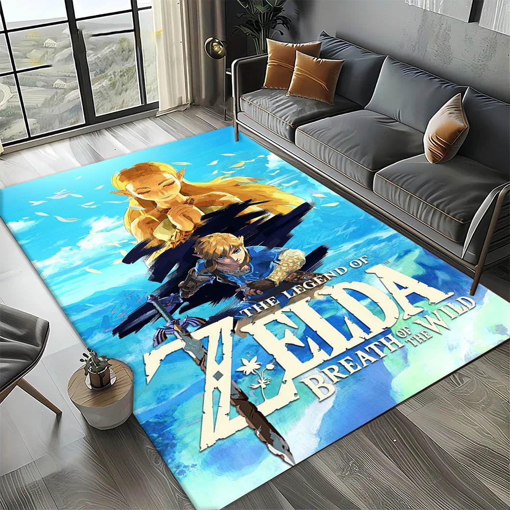 Classic Cartoon Z-Zeldas Game 3D Carpet Rug Art for Room Decor Home Kitchen Bedroom Sofa Gift Kids Area Rug Non-slip Floor Mat
