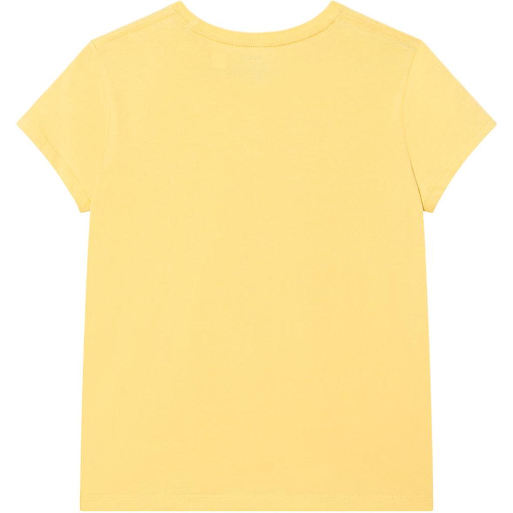 Polo Ralph Lauren Kids однотонная повседневная футболка с круглым вырезом и коротким рукавом, детские топы желтого цвета CWPOTSHG8020270-700