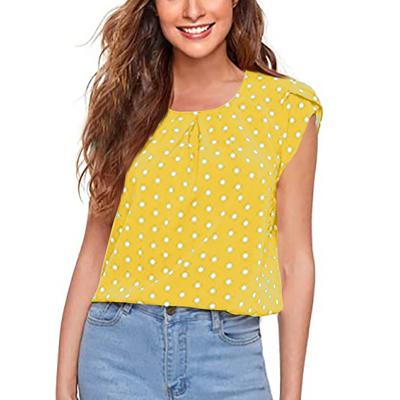 Женские модные однотонные повседневные топы с короткими рукавами и круглым вырезом на пуговицах