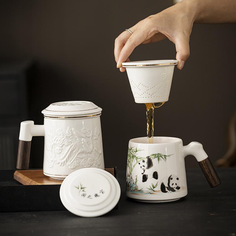 Креативность Гочао Панда Керамическая кружка Офисная кружка Подарочная коробка Бизнес Компания Фестиваль сувенир