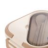 Bento Box Plastic Compartments Insulated Leakproof Lunch Box for School Work Microwave Safe Khaki