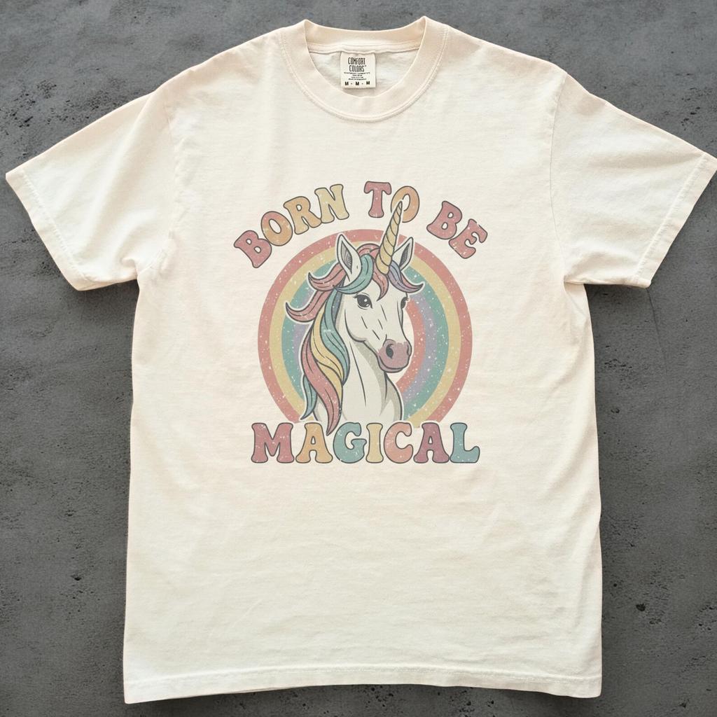 Born to Be Magical Unicorn Shirt, Rainbow Unicorn T shirt, Cute Magical Unicorn Tee, Fantasy Graphic Shirt, Gift for Unicorn Lovers