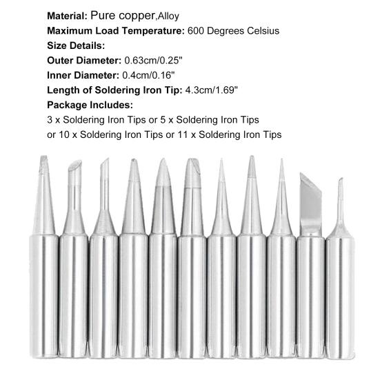 3/5/10/11/12/15/17Pcs Universal Soldering Tip Internal Heating Strong Oxidation Resistance Long Service Life Sturdy Solder Iron Tip Factory