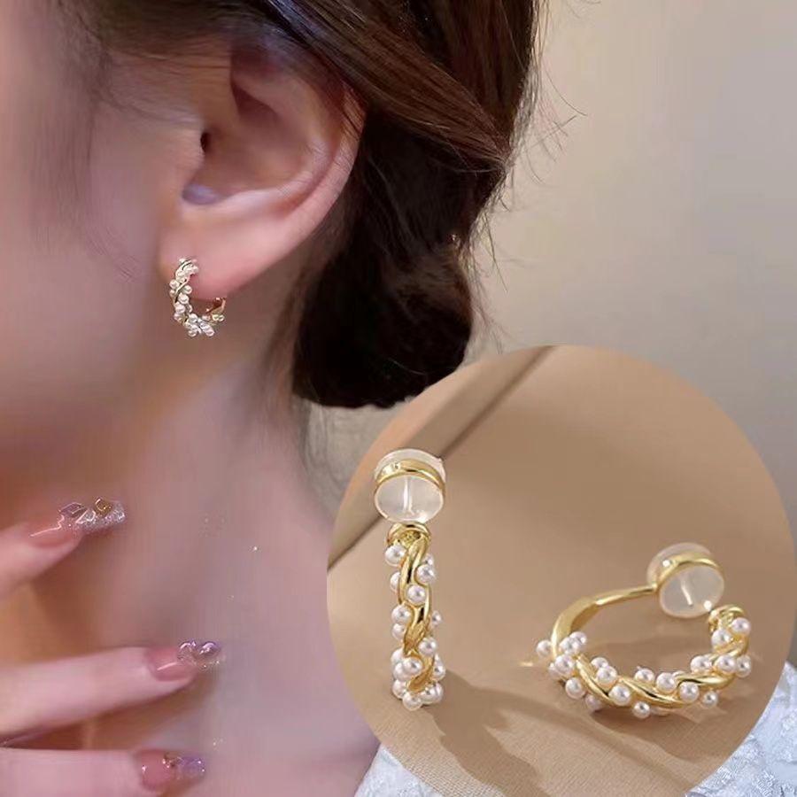 Серьги без проколов в ушах с имитацией жемчуга, закрученные зажимы для ушей, подарок на день матери