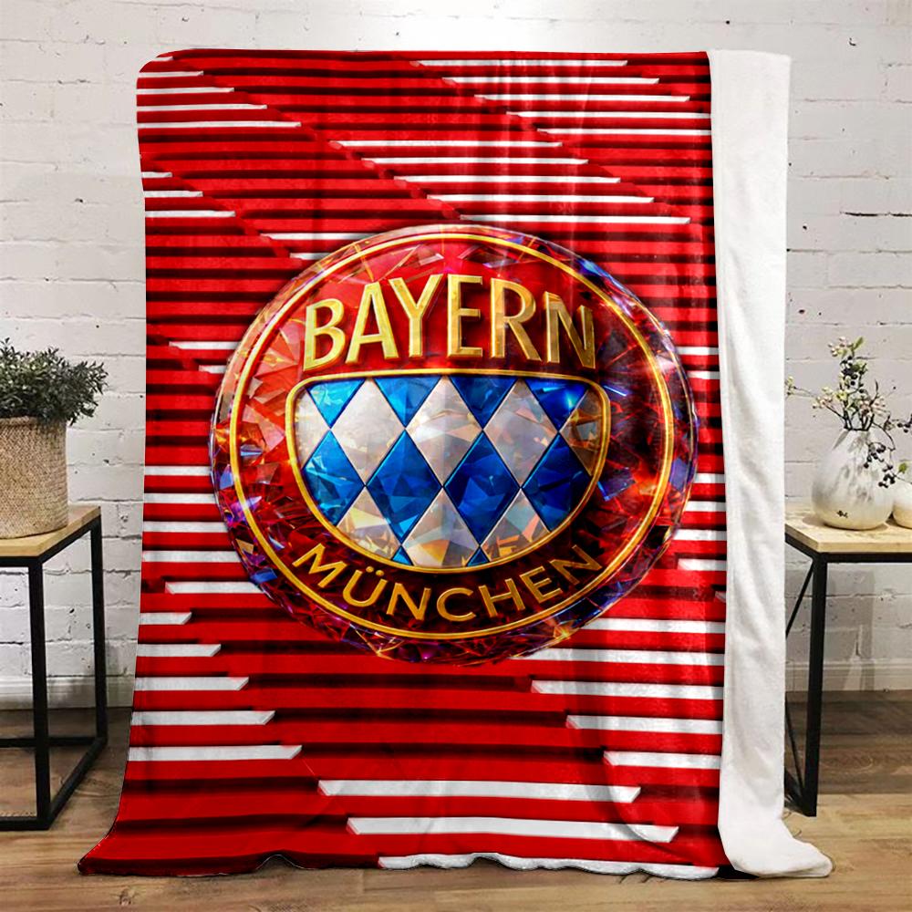 Bayern Munich Logo Pattern Flannel blanket for bedroom, living room, sofa, and nap