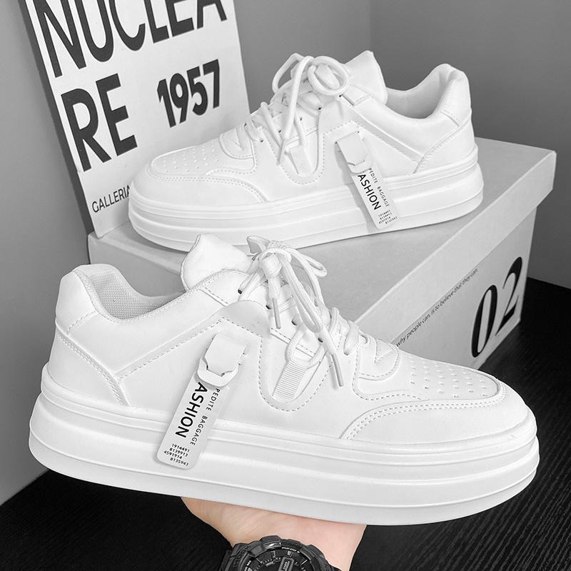 Новая мужская обувь Осень Зеленый Мода Внутреннее увеличение роста Толстая подошва Повседневная обувь Уличная спортивная и досуговая обувь