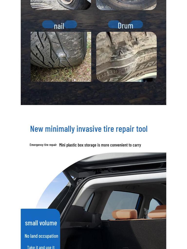 Motorcycle & Car Vacuum Tire Repair Tool Kit