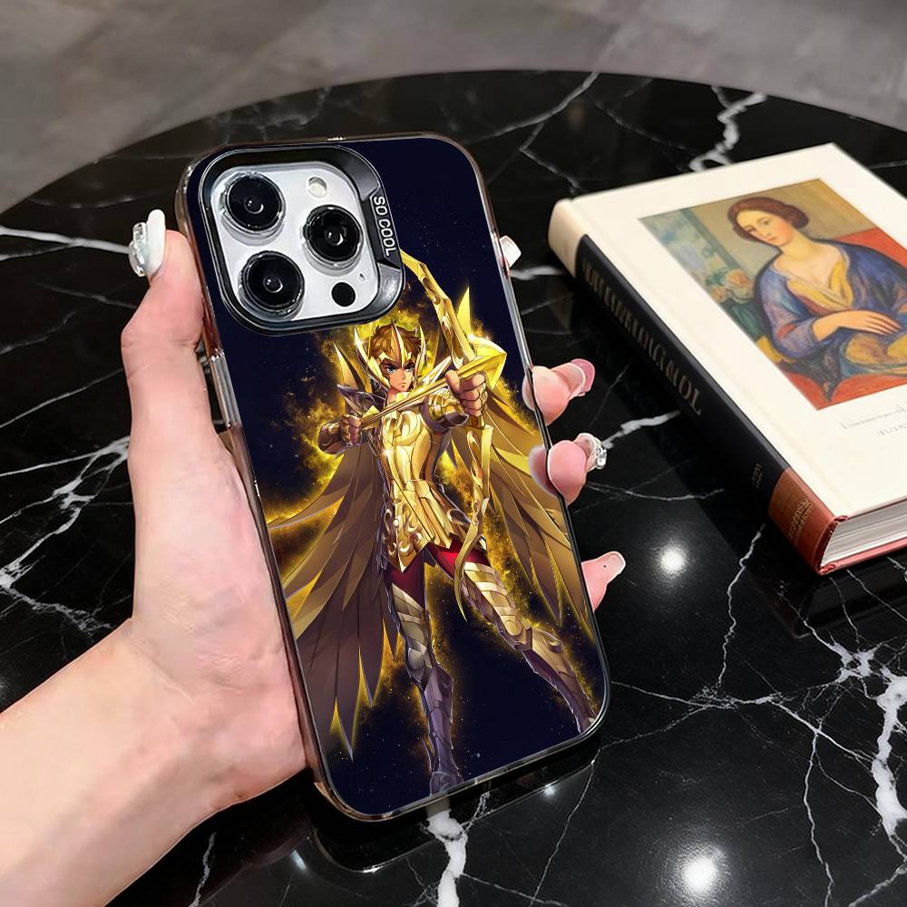 S-Saint Seiya Рыцари KZ Z-Знак Зодиака Чехол для телефона Для iPhone 17,16,15,14,13,12,11 Plus,Pro Max,Красочный Серебристый Чехол для телефона Funda Cover
