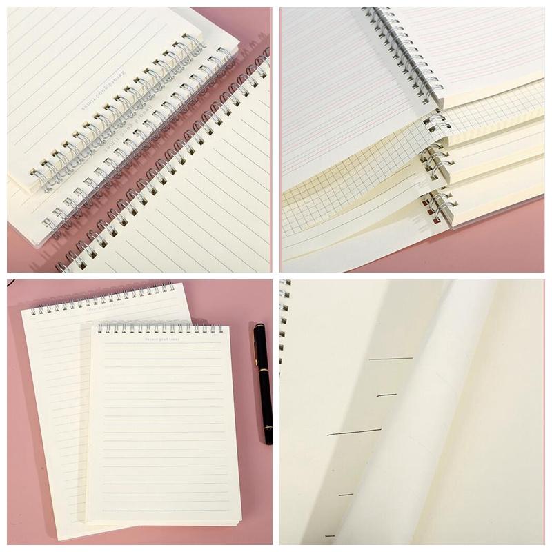 A5/B5/A4 Spiral Coil Notebook Horizontal Grid Blank Notepad Frosted Student Diary Sketchbook School Supplies Stationery