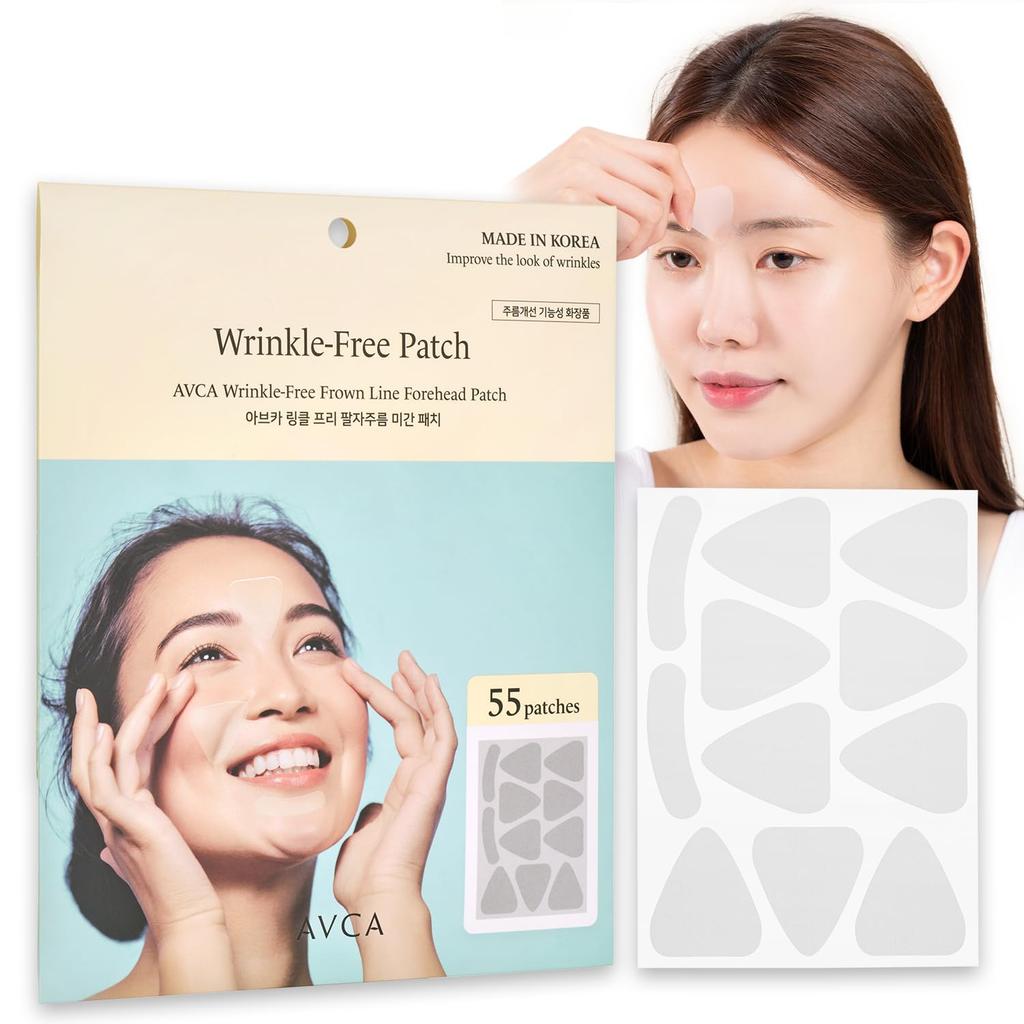 AVCA Face Wrinkle For Between the and Laughter Korean Penetration Lift Easy Wrinkle 55 Pieces Patch, Improvement, Glabella, Forehead, Lines,